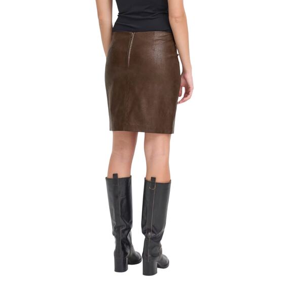 Ichi IHKILAVI Mini Skirt 2025 Fall Release, Size 36 (Med) Color Coffee Bean - Picture 3 of 5